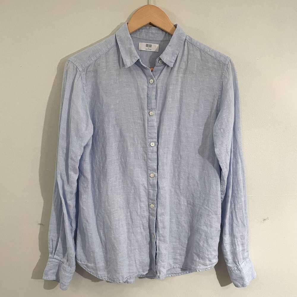 Uniqlo 100% Linen Button Down Shirt